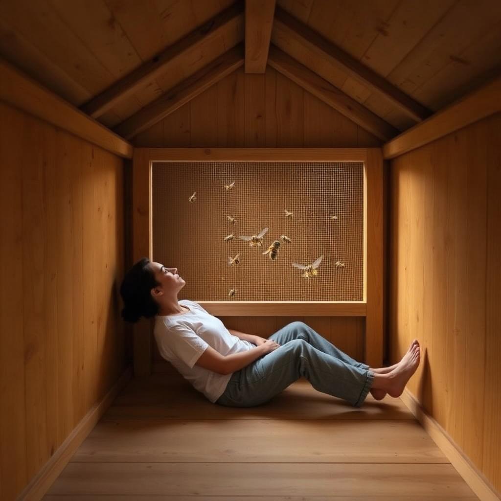 Wnętrze domku apiterapeutycznego