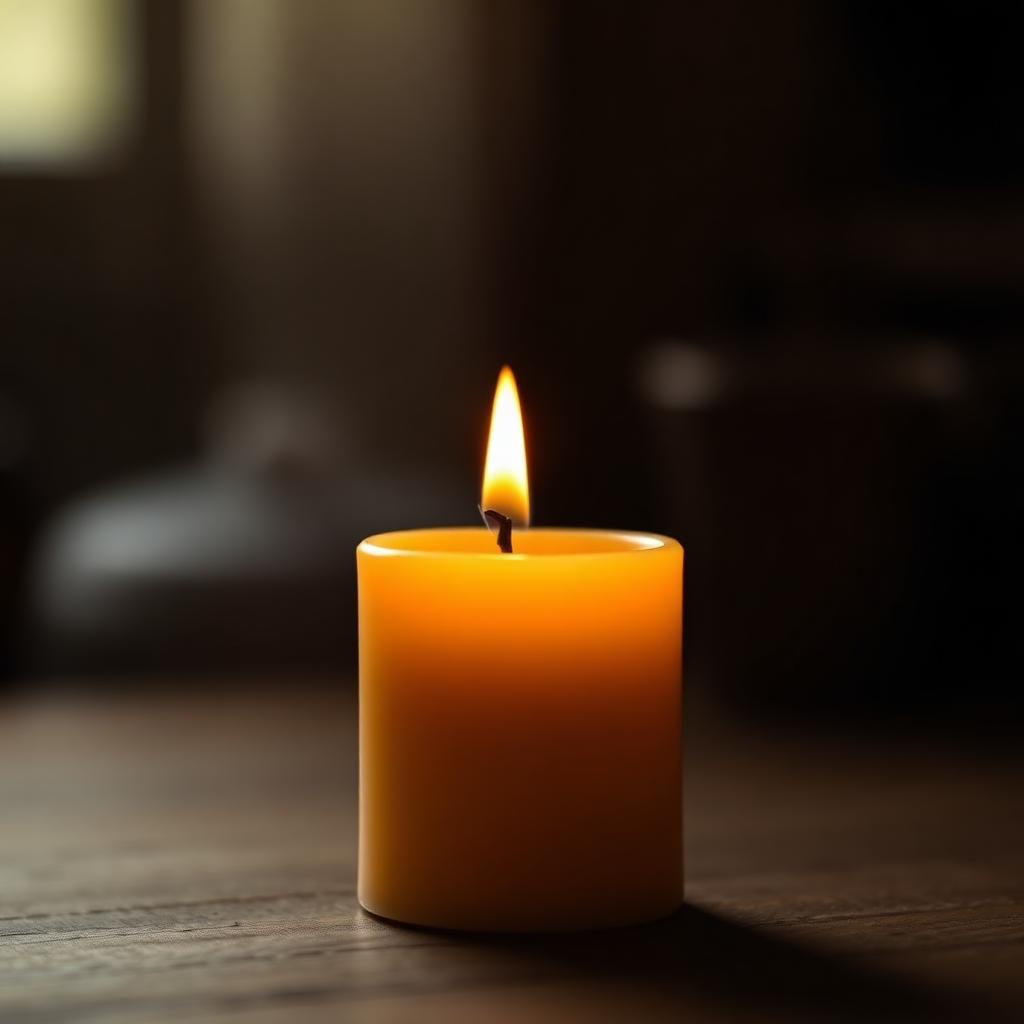 Płonąca świeca z wosku pszczelego